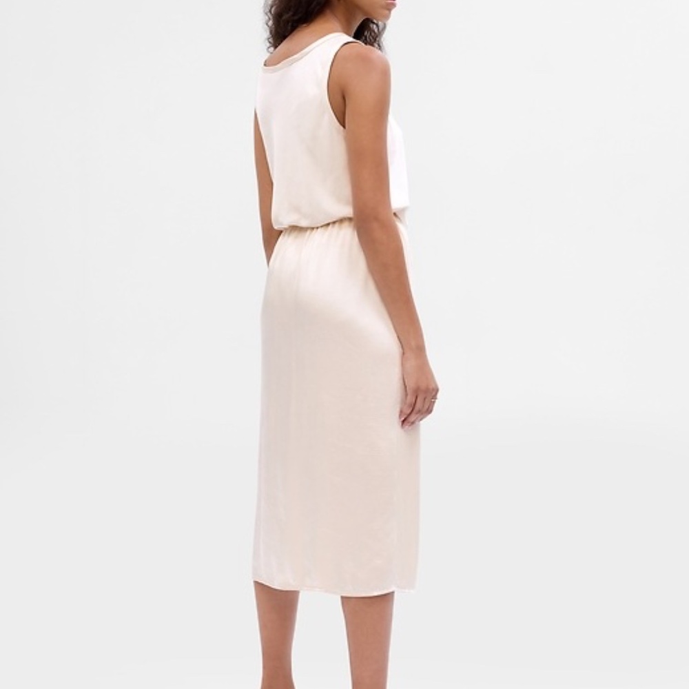 NEW Satin midi cream beige Gap skirt large